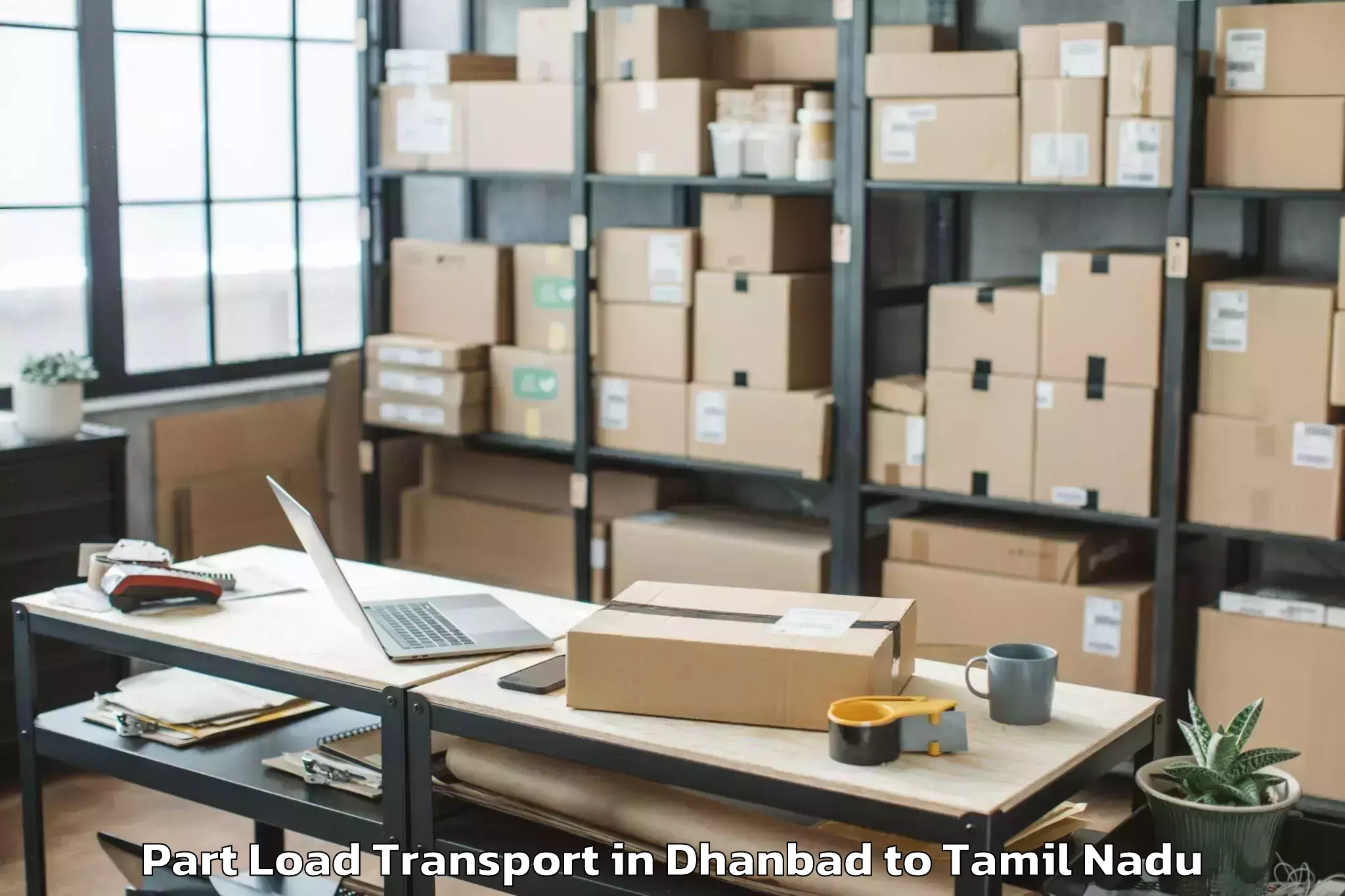 Easy Dhanbad to Avudayarkoil Part Load Transport Booking